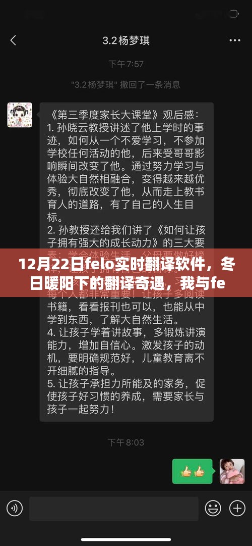 我與felo實時翻譯軟件的冬日奇緣，翻譯奇遇與溫馨日常