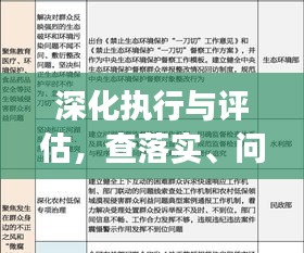 深化執(zhí)行與評估，查落實(shí)、問成效的關(guān)鍵論述解析