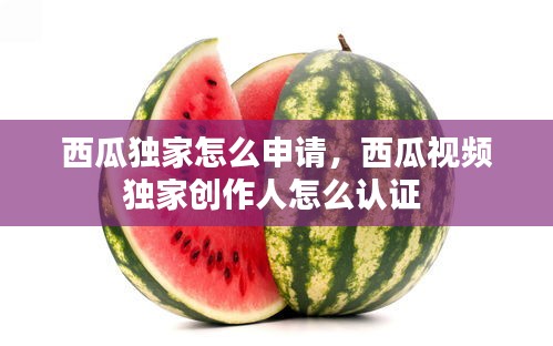 西瓜獨家怎么申請，西瓜視頻獨家創(chuàng)作人怎么認證 
