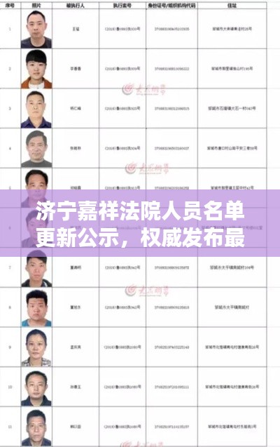 濟寧嘉祥法院人員名單更新公示，權威發(fā)布最新名單