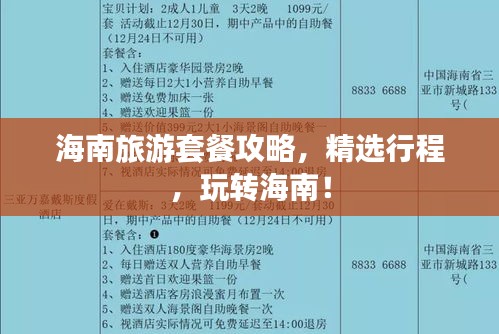 海南旅游套餐攻略，精選行程，玩轉海南！