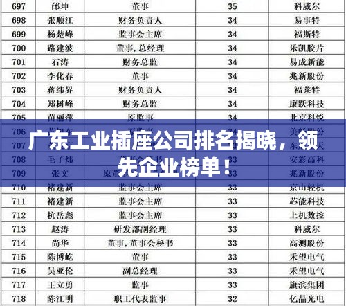廣東工業(yè)插座公司排名揭曉，領(lǐng)先企業(yè)榜單！