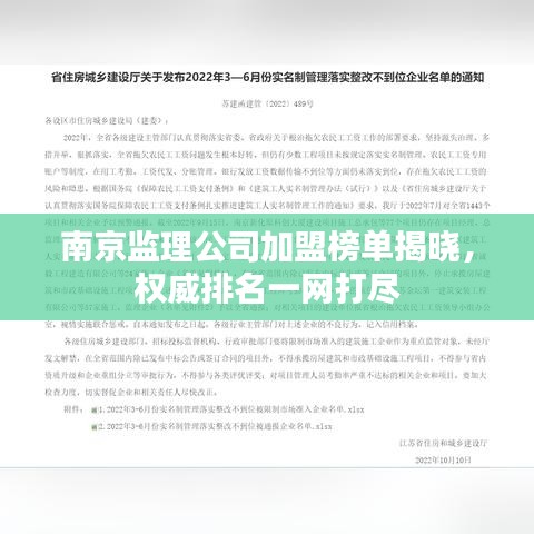 南京監(jiān)理公司加盟榜單揭曉，權威排名一網(wǎng)打盡