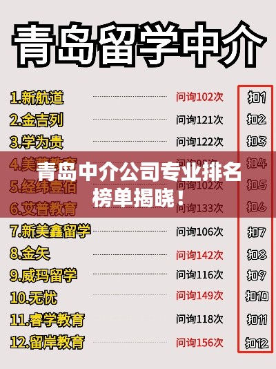 青島中介公司專業(yè)排名榜單揭曉！