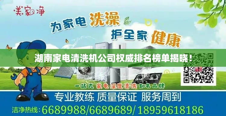 湖南家電清洗機(jī)公司權(quán)威排名榜單揭曉！