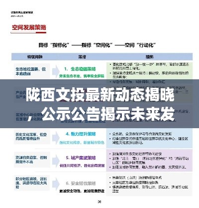 隴西文投最新動(dòng)態(tài)揭曉，公示公告揭示未來(lái)發(fā)展藍(lán)圖